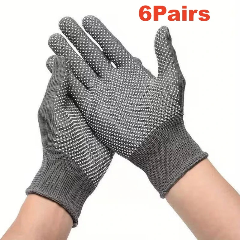 Gardening Gloves Stretchy Nylon Gloves Anti-Slip Dots