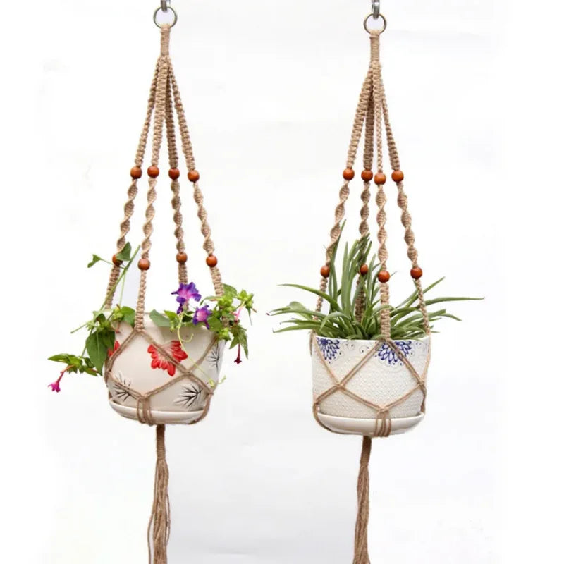 Flower Pot Hemp Rope Hanging Net Straw Macrame