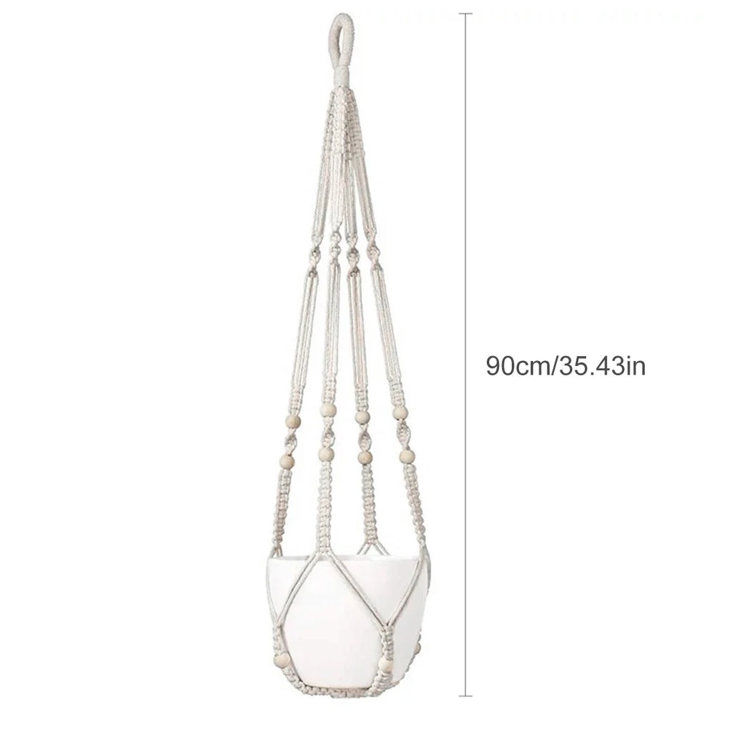 Gardening Green Plant Hanging Basket Cotton Rope Hanger