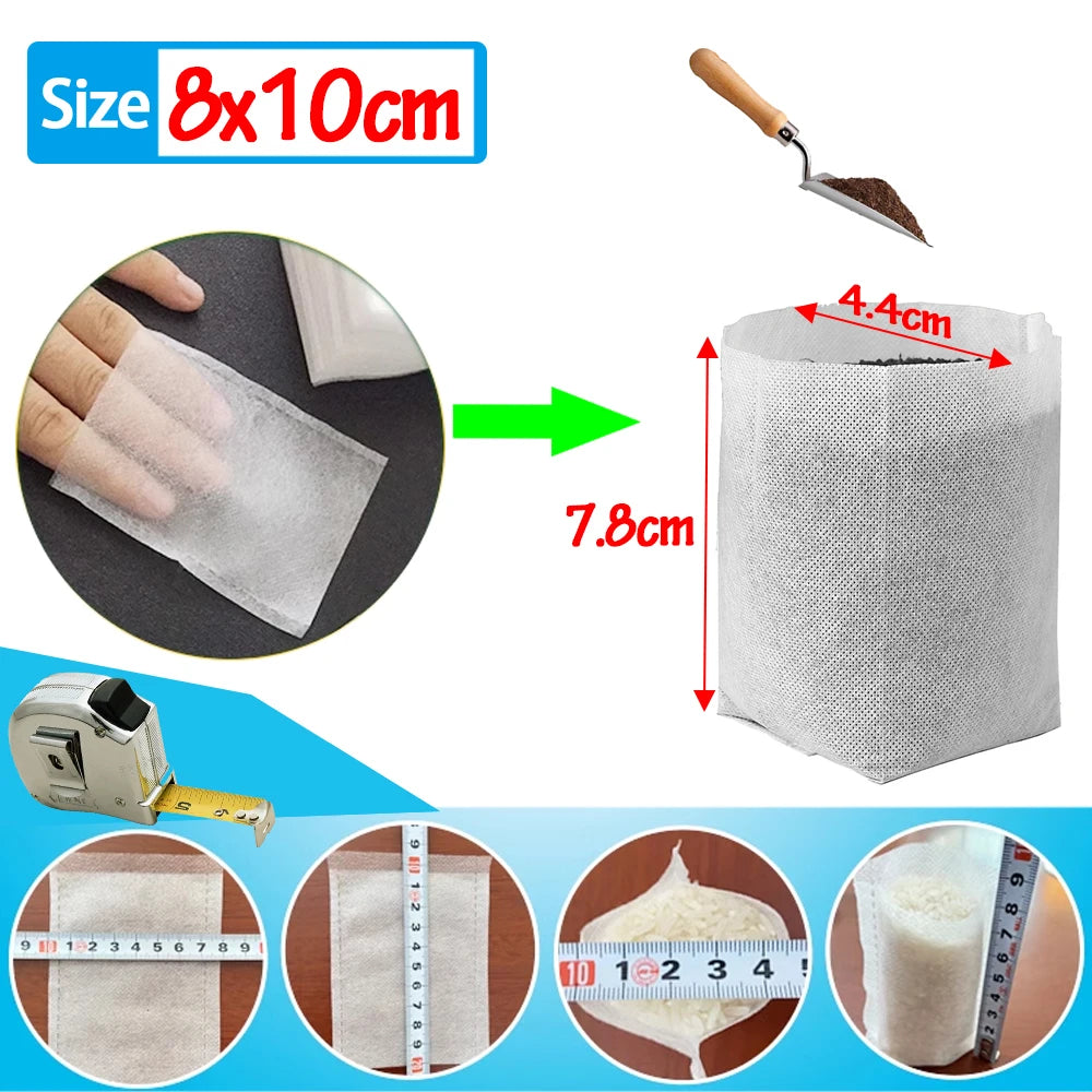 100-500Pcs Biodegradable Nursery Bag Plant Grow Bags