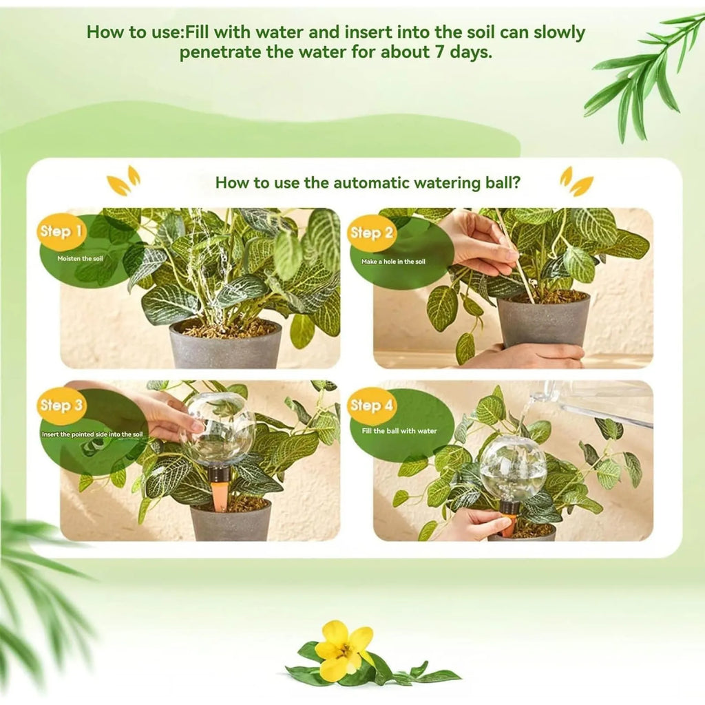 Plant Self-Watering Globe Insertable Automatic Watering Device Clear