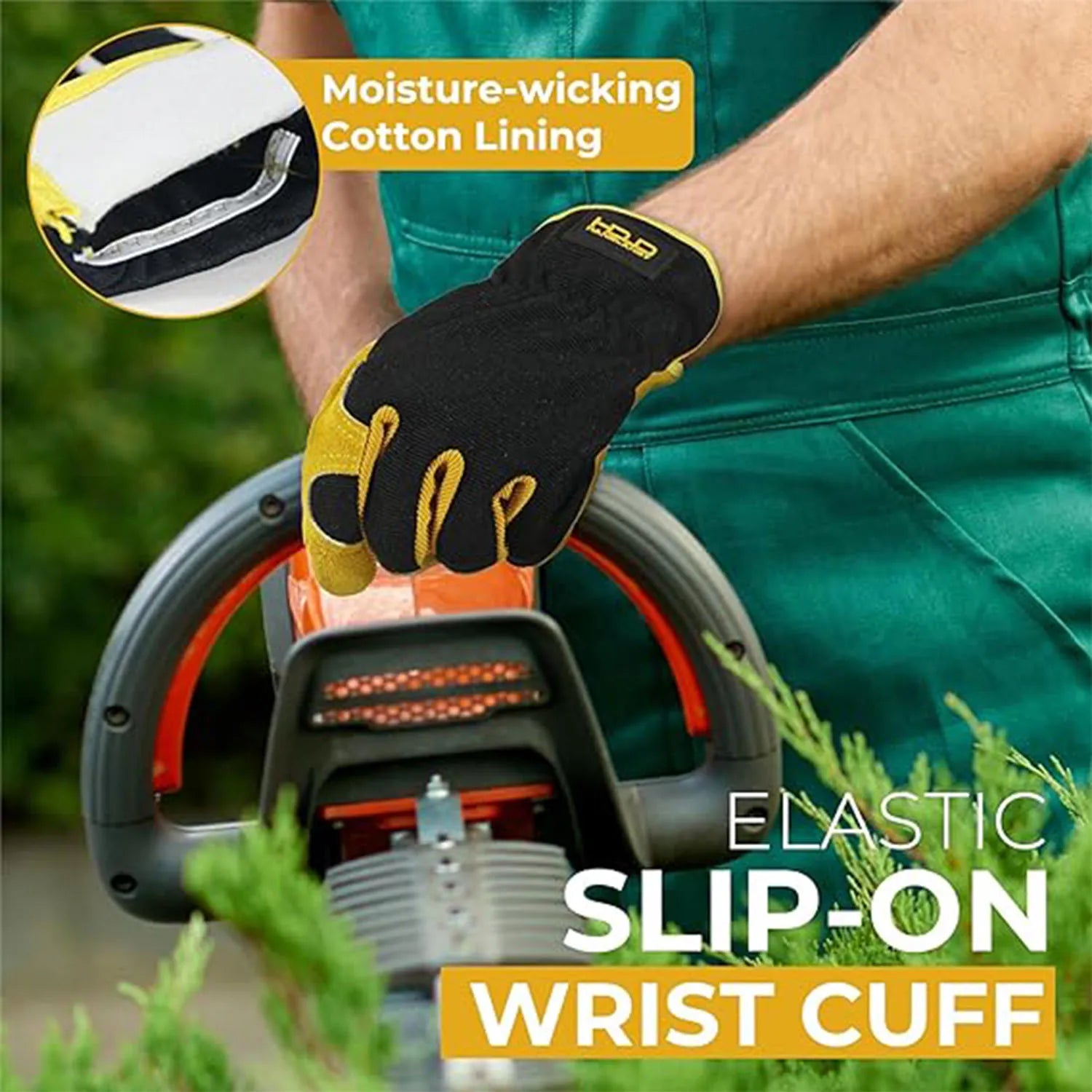 HANDLANDY Men Leather Gardening Gloves