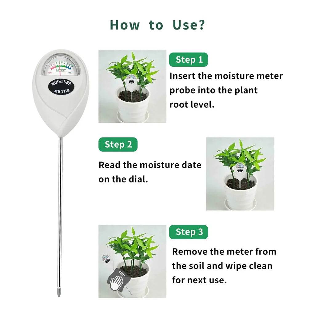 3-in-1 Soil Moisture Meter – No Battery Sunlight