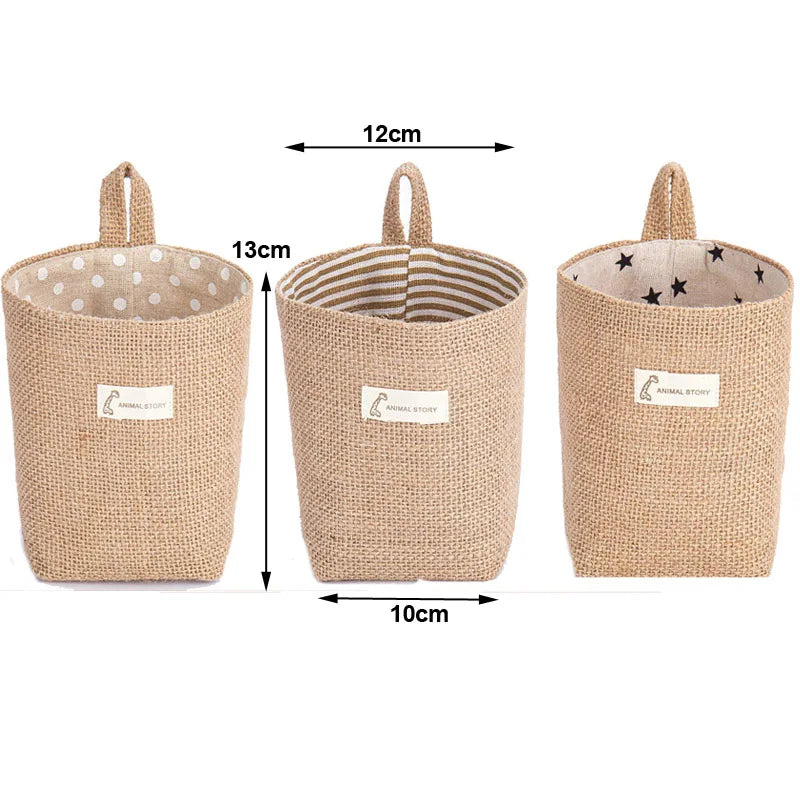 Jute Linen Basket Storage Organizer Jute Basket For