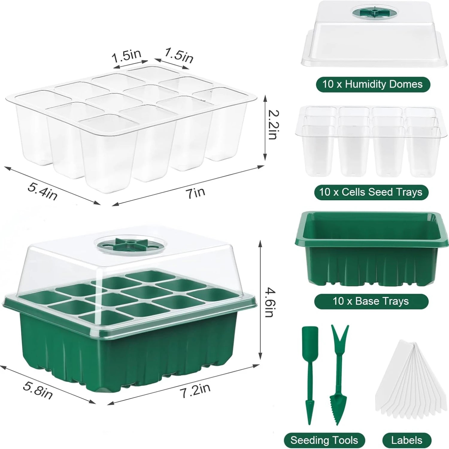 Seed Starter Tray Mini Greenhouse Germination Kit