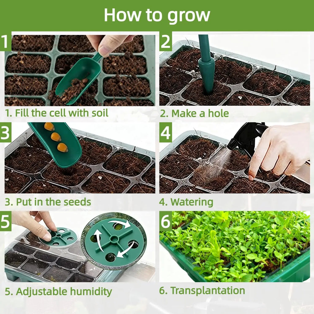 Seed Starter Tray Mini Greenhouse Germination Kit