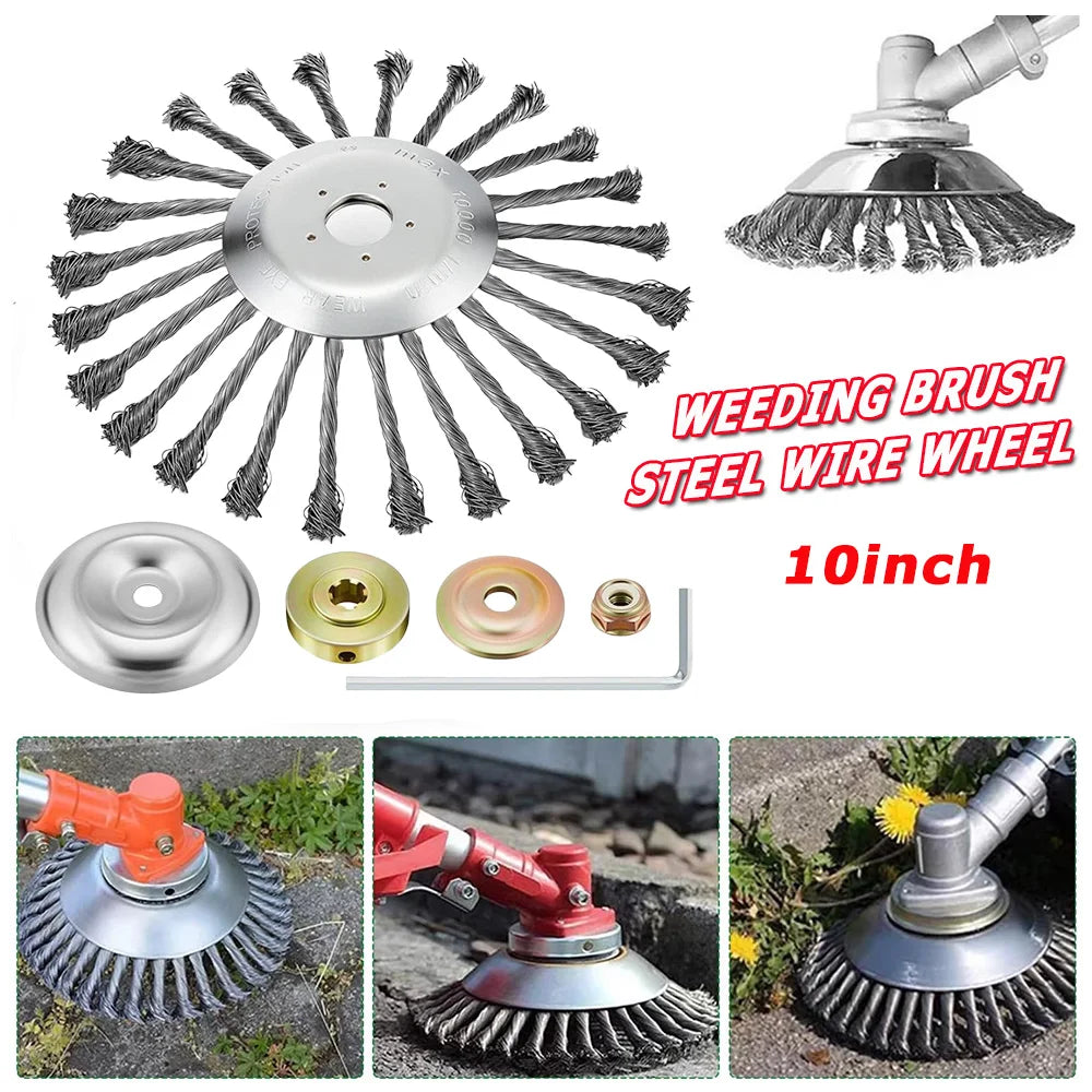 10 Inch Steel Wire Wheel Universal Garden
