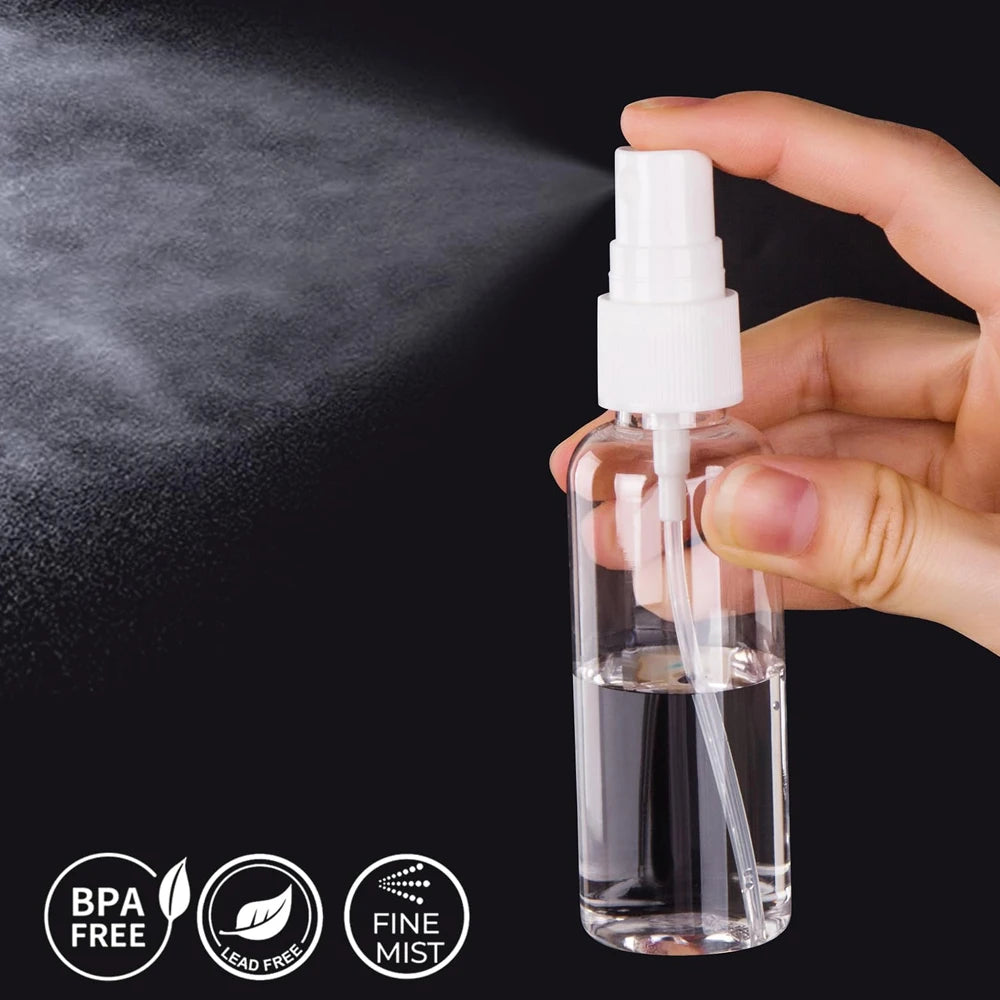 100/60/30/10ml Empty Refillable Bottles Mini Clear Spray Bottles