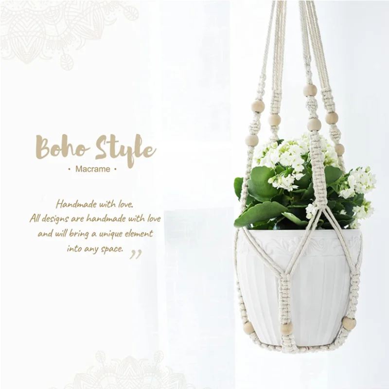 Handmade Macrame Plant Hanger Basket Flower Pot Balcony