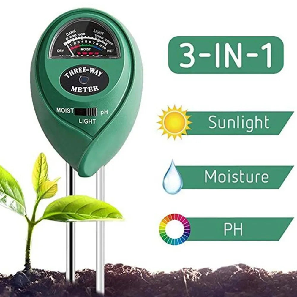 3-in-1 Soil Meter Moisture Light PH Testers With