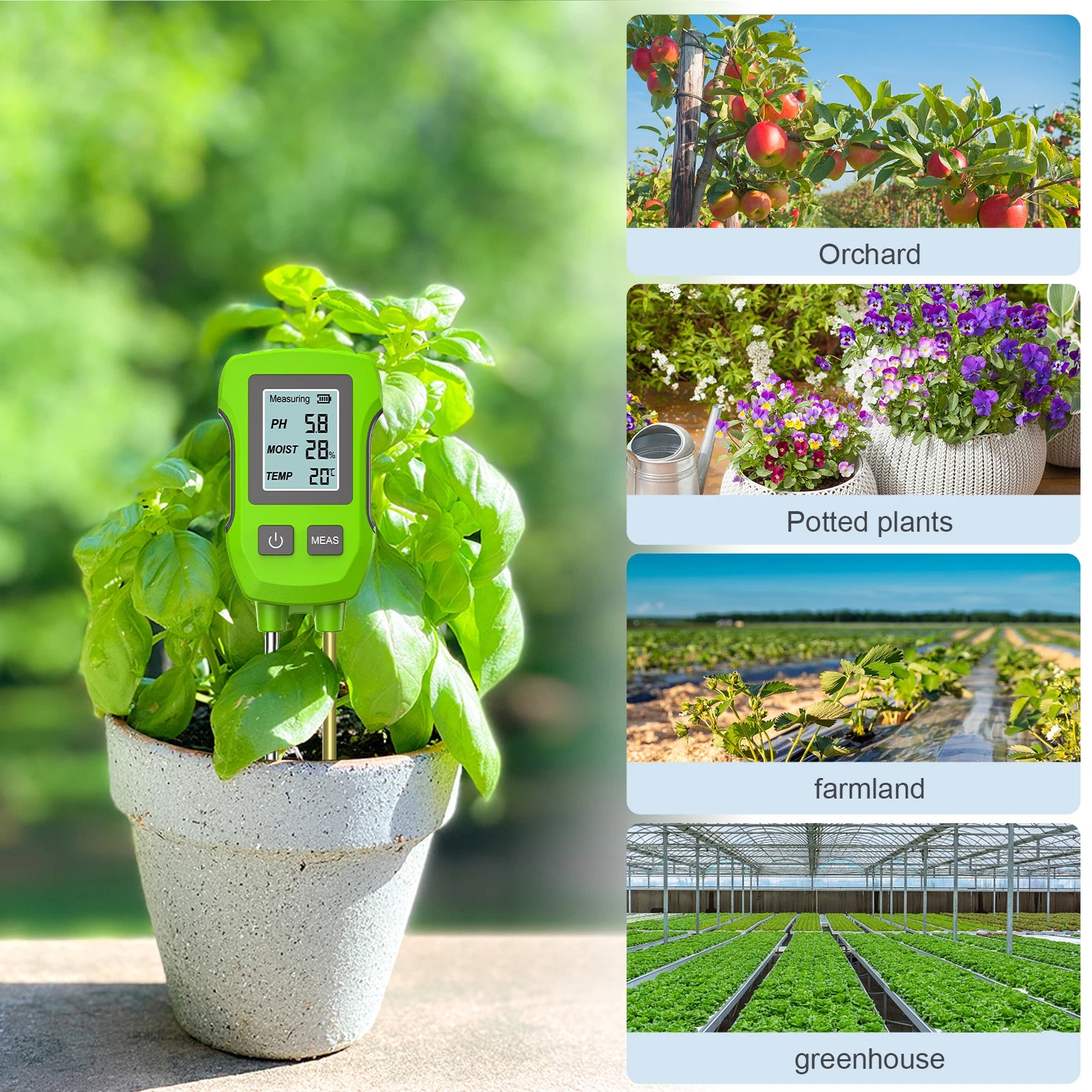 Digital Soil Tester Ph/moisture/temperature High Accuracy Soil Meter