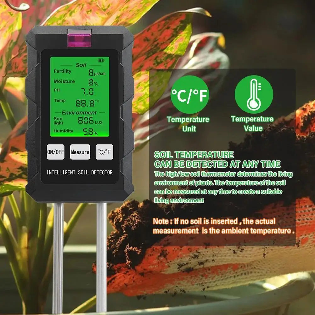 6-in-1 Multifunction Soil Meter Digital Hygrometer PH Tester