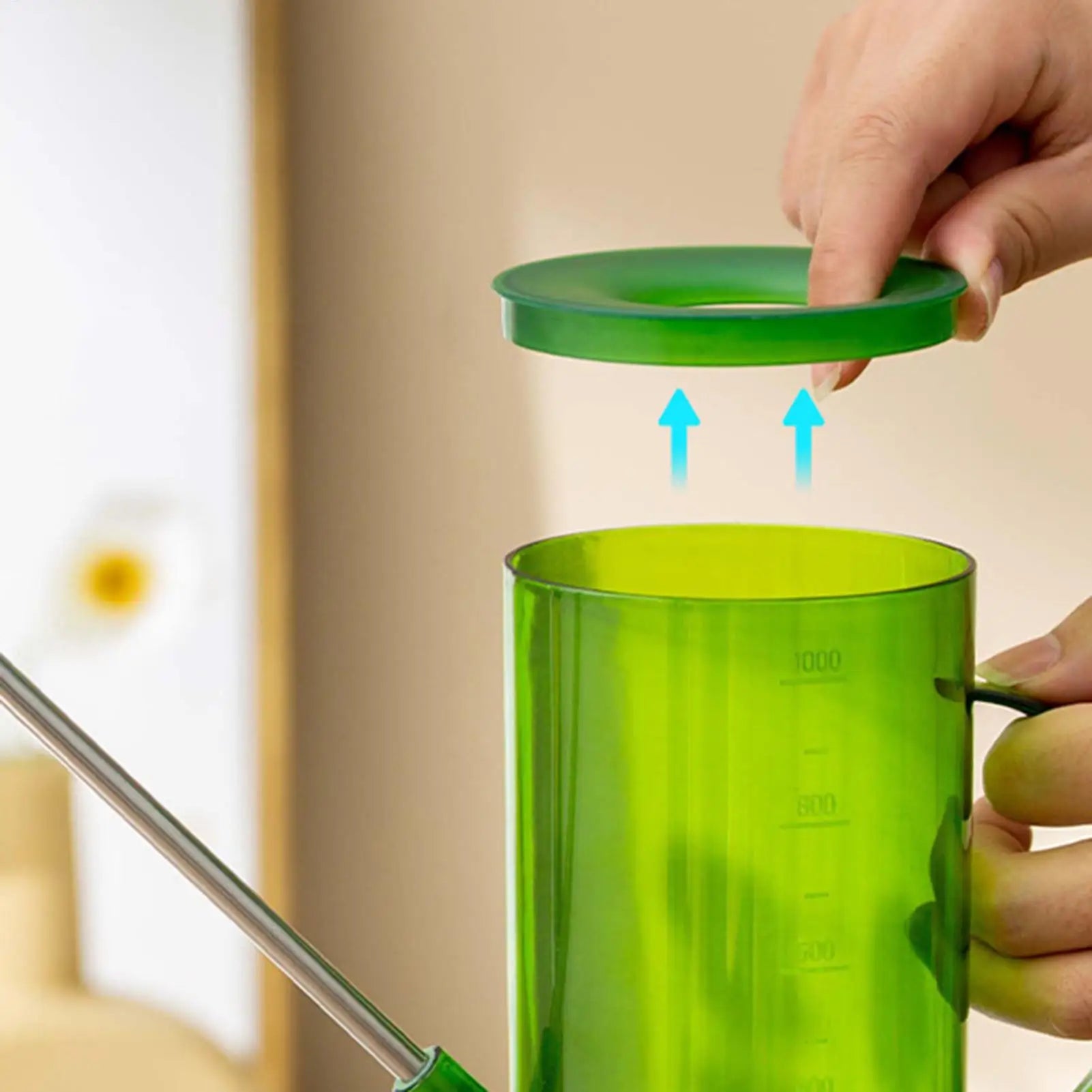 Watering Can Indoor 1L Clear Plastic Long Spout