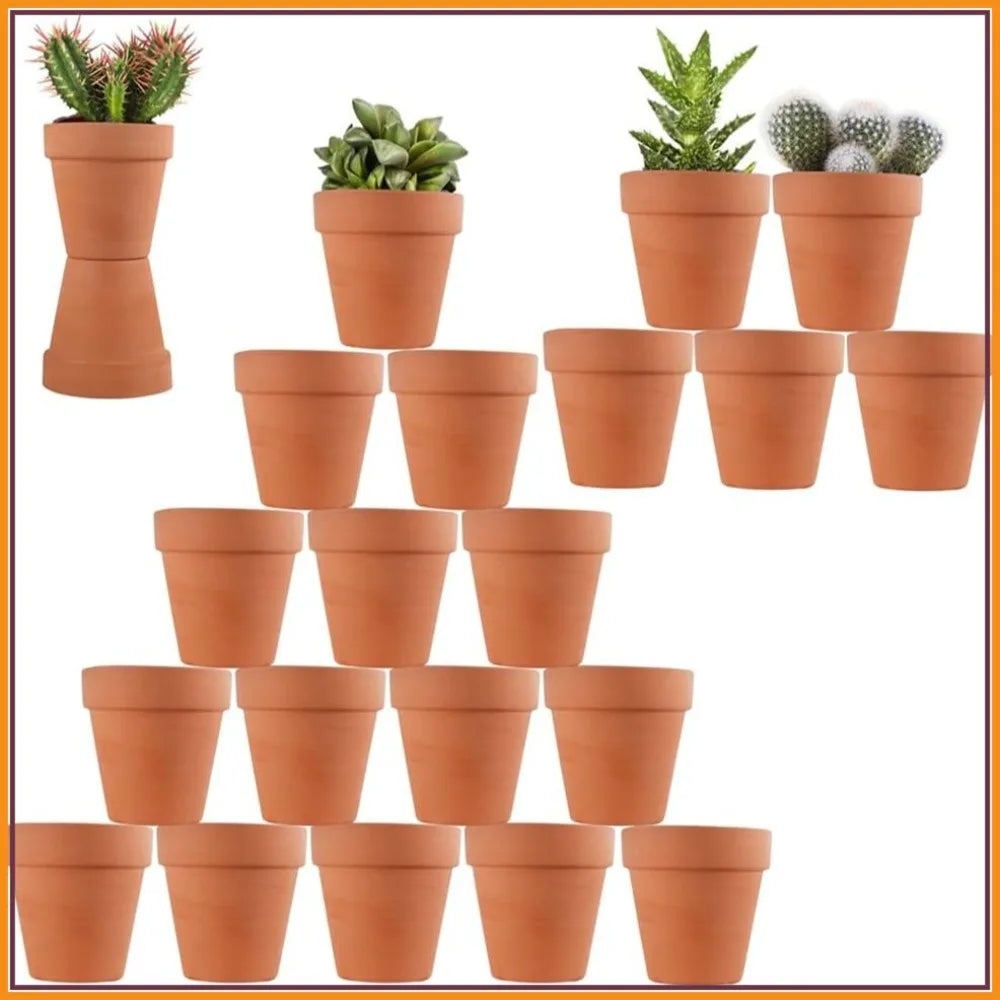 22-Pack 3 Inch Terracotta Pots with Drainage