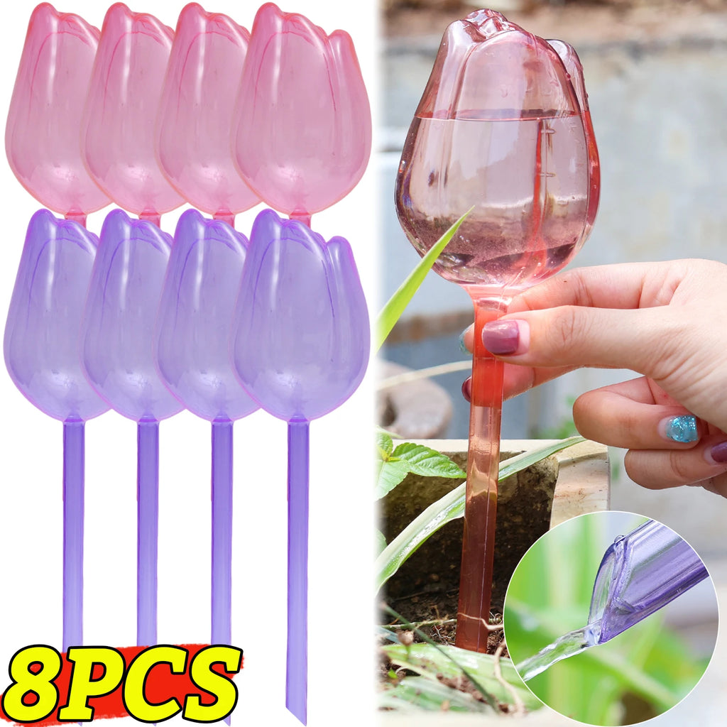 Plastic Tulip Waterer Plant Watering Globes Automatic Drip