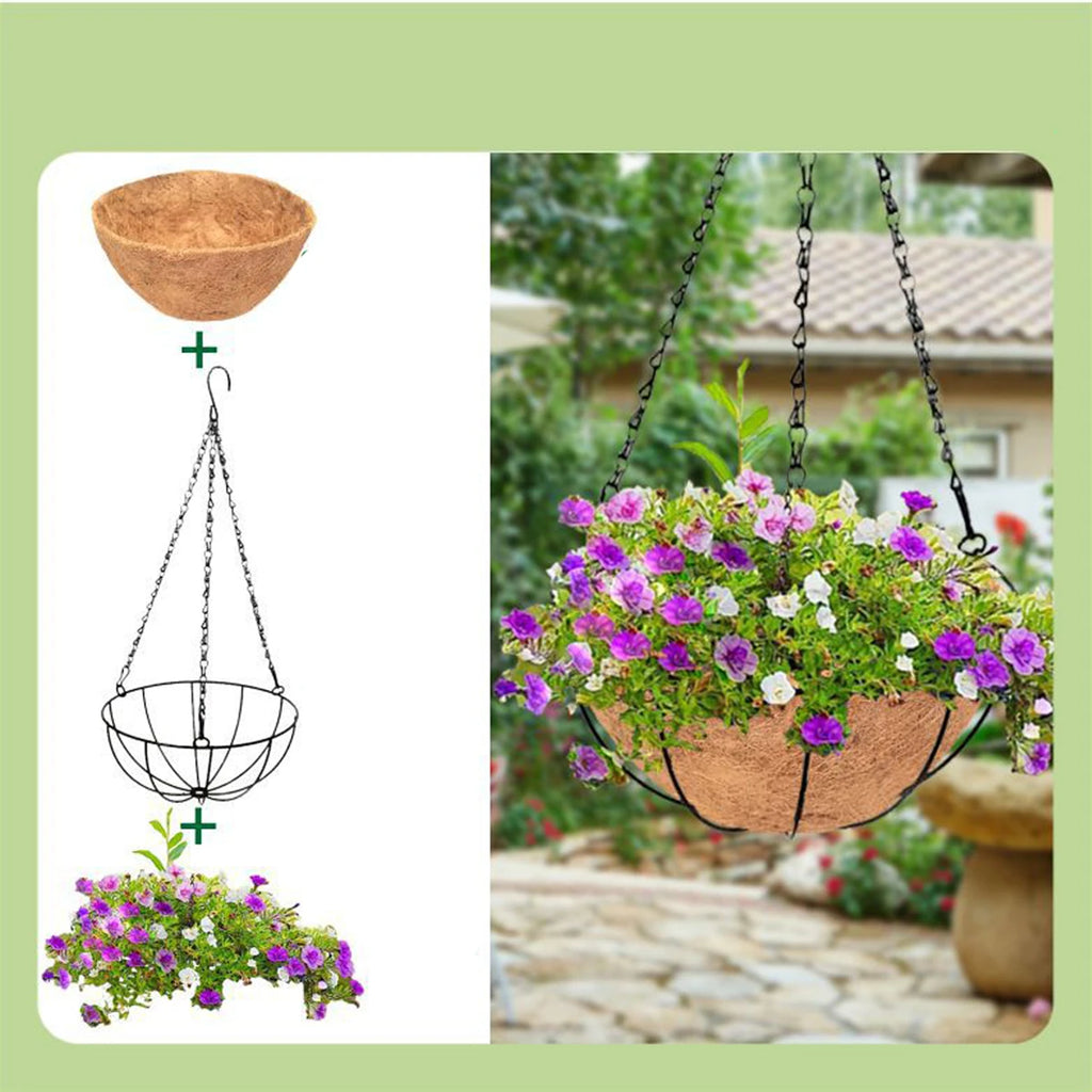 Breathable Round Coconut Palm Mat For Hanging Basket