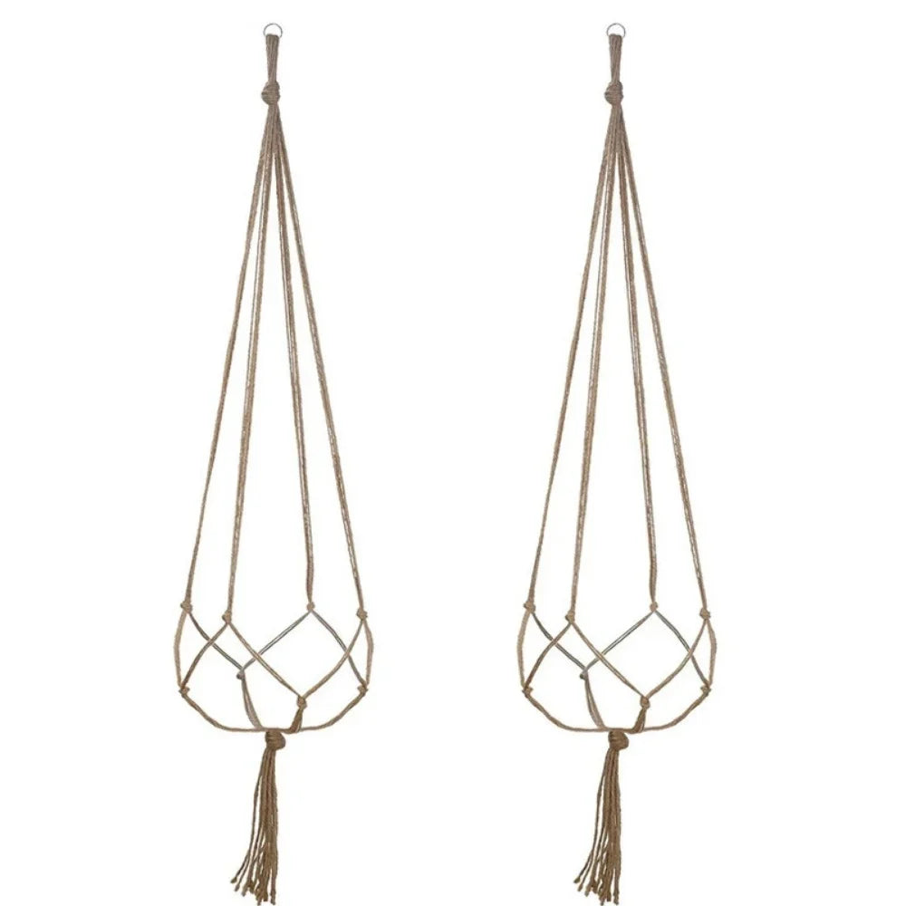 Handmade Macrame Flower Pot Wall Decor Courtyard Garden
