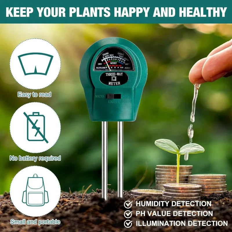 3-in-1 Soil PH Tester PH Light Moisture Acidity