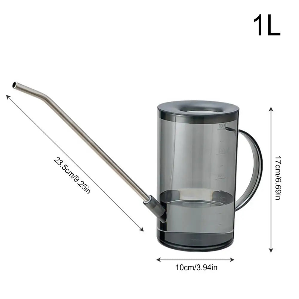 Watering Can Indoor 1L Clear Plastic Long Spout