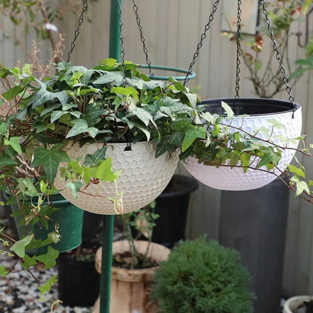 Plastic Imitation Weaving Flower Pot Self Absorbent Outdoor