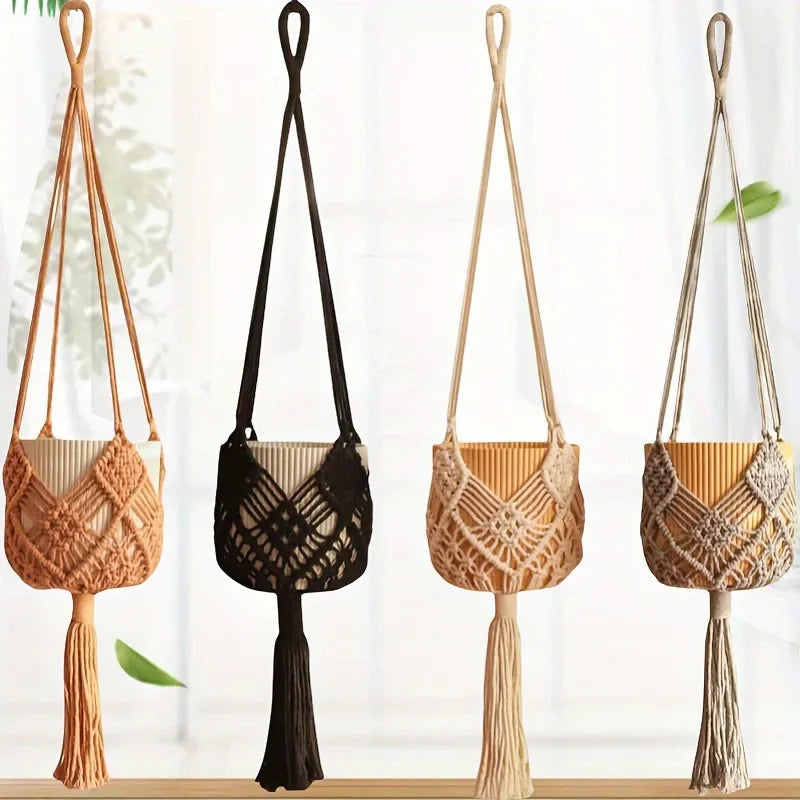 Boho Macrame Plant Hanger For Indoor Outdoor Hanging
