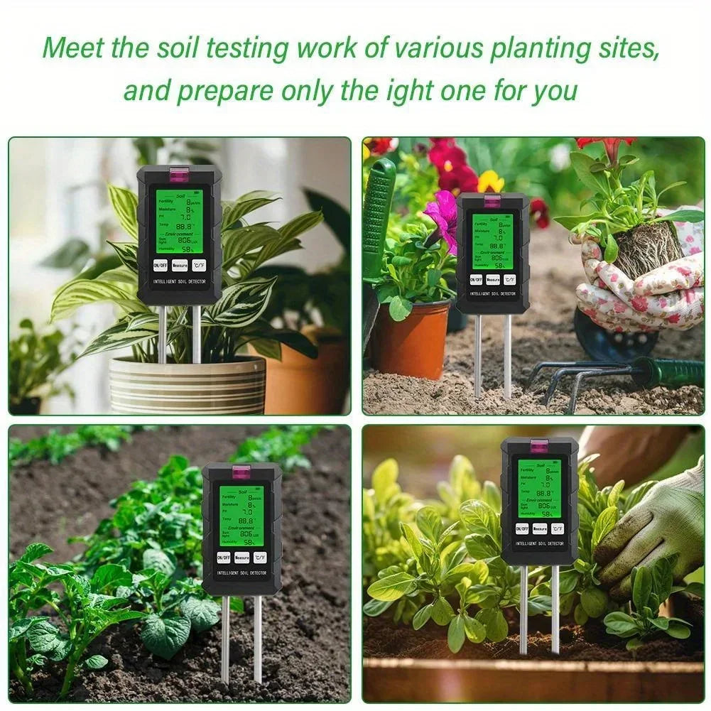 6-in-1 Multifunction Soil Meter Digital Hygrometer PH Tester