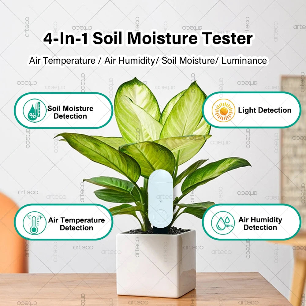 Zigbee 4-in-1 Smart Soil Tester — Illuminance Temperature