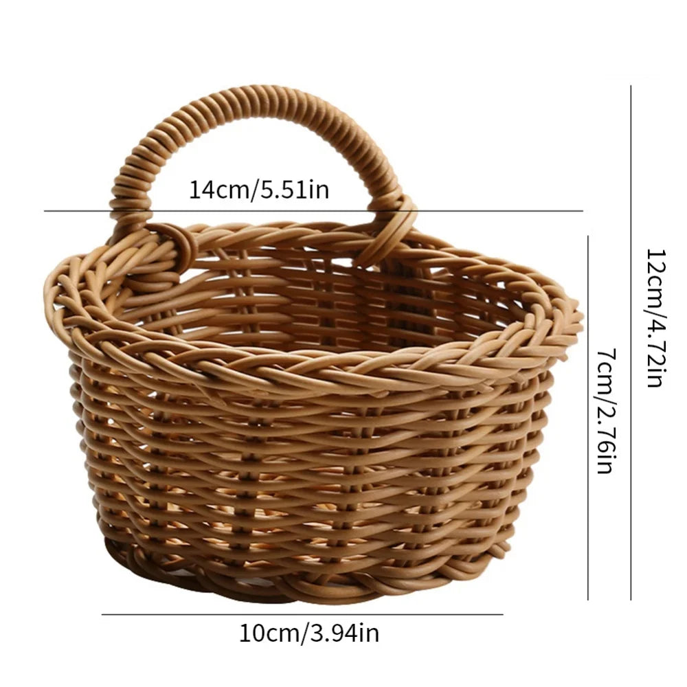 Home Hanging Woven Storage Basket Hand-Woven Wall Basket