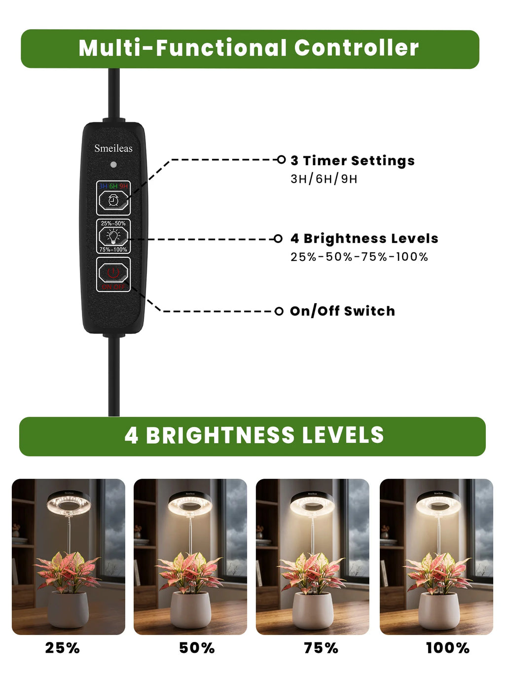 4pcs,All-New Generation Indoor Grow Light Full Spectrum