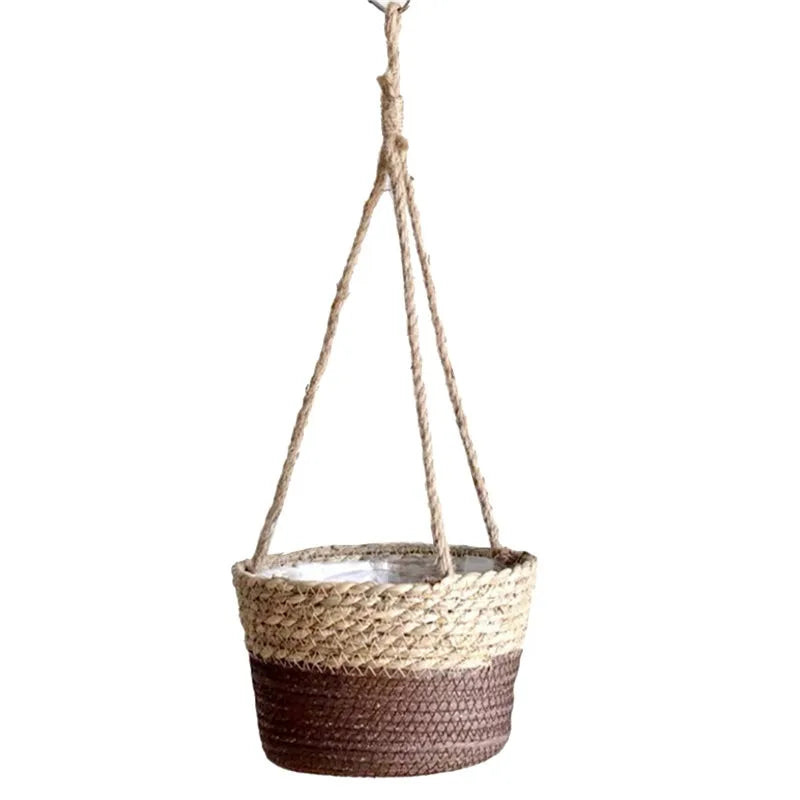 Garden Hanging Planter Macrame Plant Storage Basket Jute