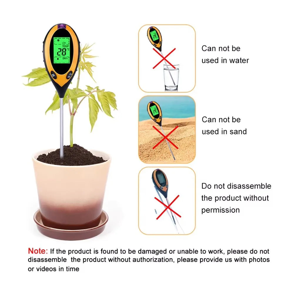 3-in-1 Soil PH Meter PH Light Moisture Acidity