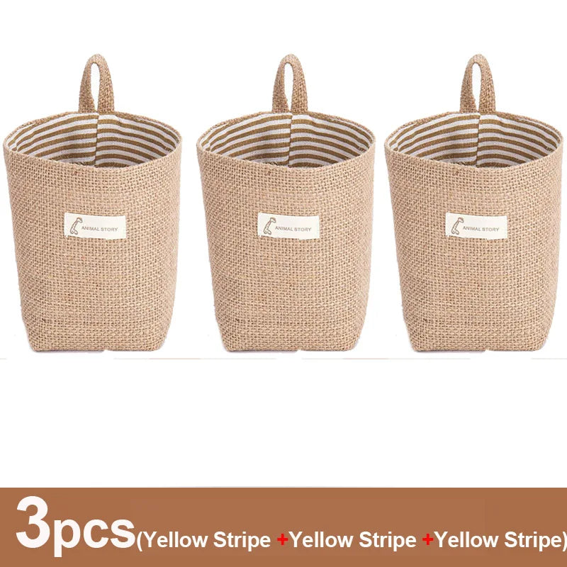 Jute Linen Basket Storage Organizer Jute Basket For