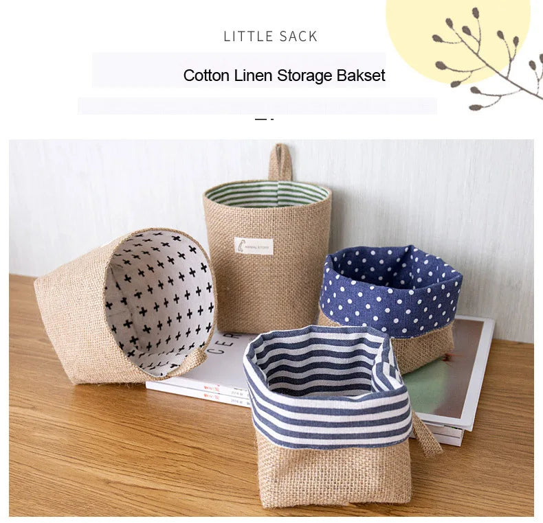 Jute Linen Basket Storage Organizer Jute Basket For