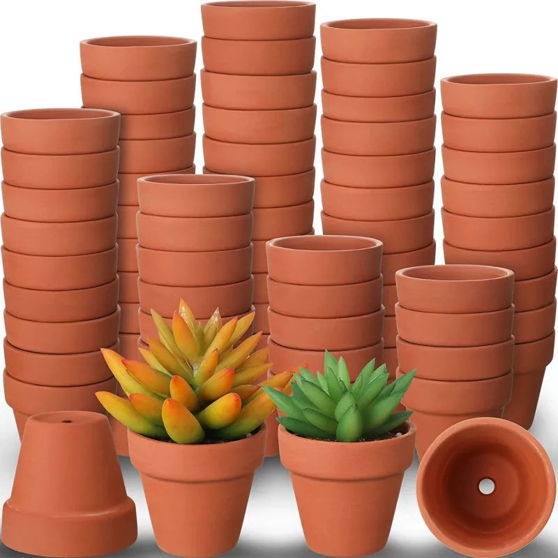 Small Mini 1.3" Terracotta Pot Clay Ceramic