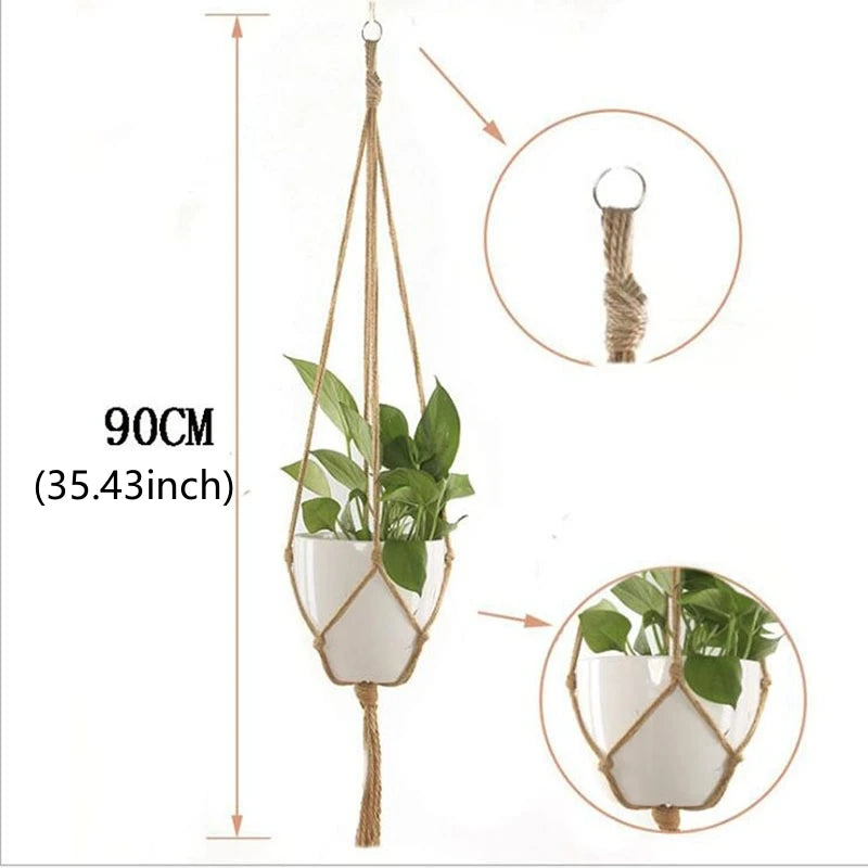 Flower Pot Hemp Rope Hanging Net Straw Macrame