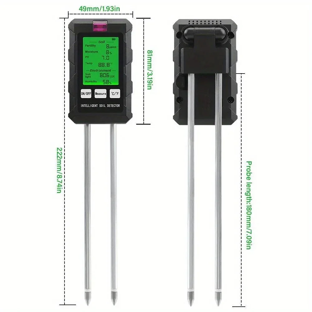 6-in-1 Multifunction Soil Meter Digital Hygrometer PH Tester