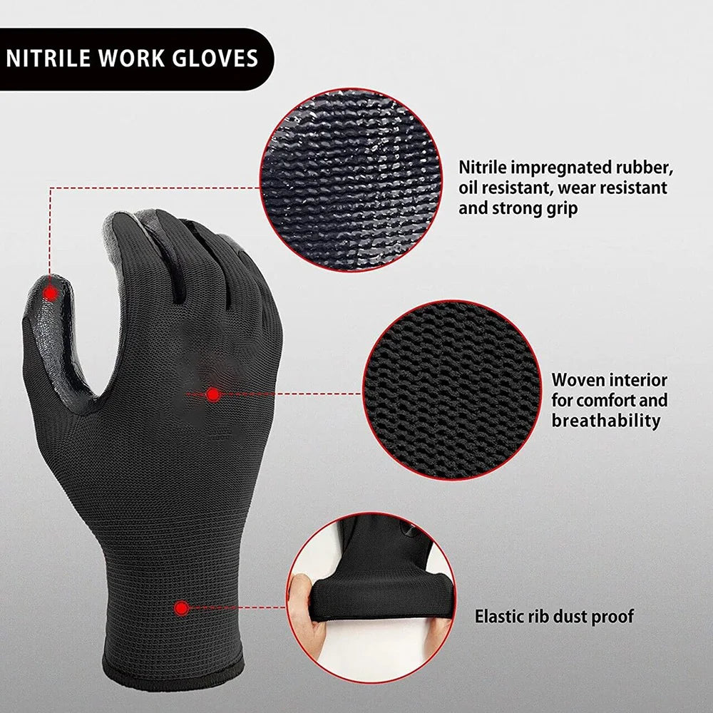 Safety Working Gloves Premium Nitrile Coated Builders