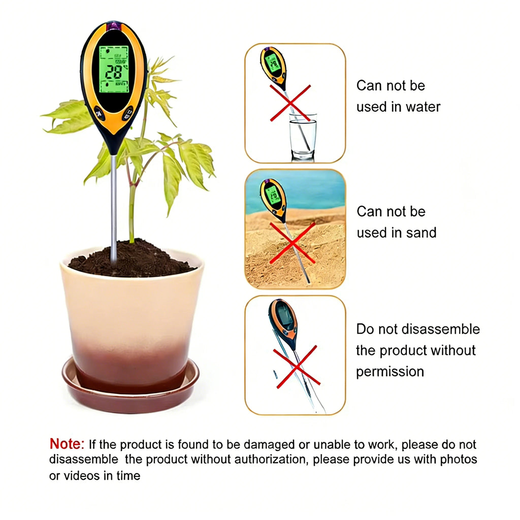 3-in-1 Soil PH Tester PH Light Moisture Acidity