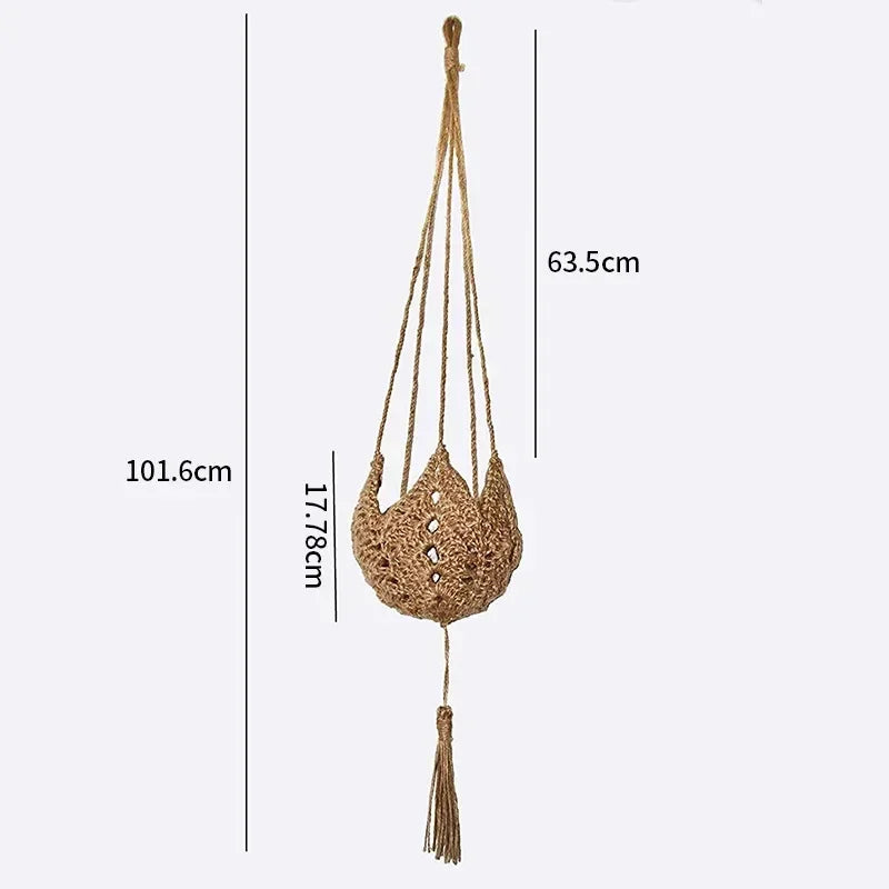 Handmade Macrame Flower Pot Wall Decor Courtyard Garden