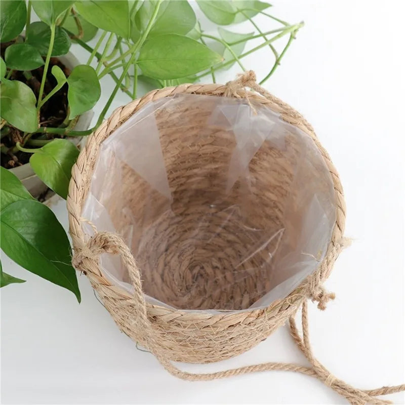 Garden Hanging Planter Macrame Plant Storage Basket Jute