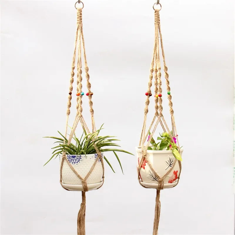 Flower Pot Hemp Rope Hanging Net Straw Macrame