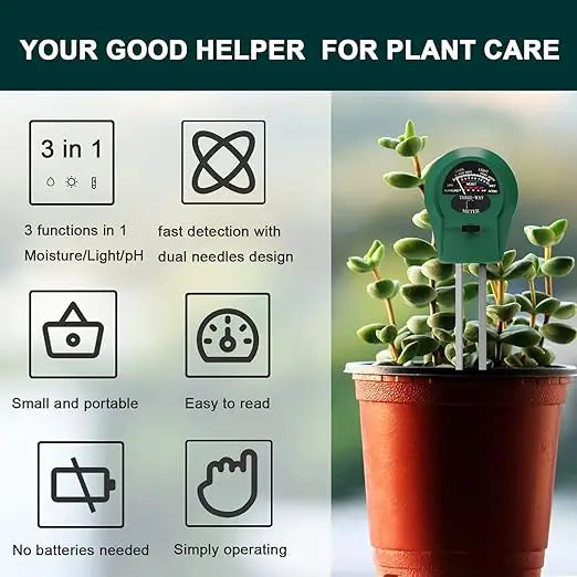 3-in-1 Soil PH Tester PH Light Moisture Acidity