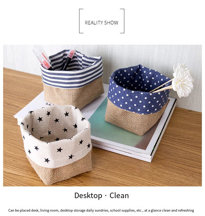 Jute Linen Basket Storage Organizer Jute Basket For