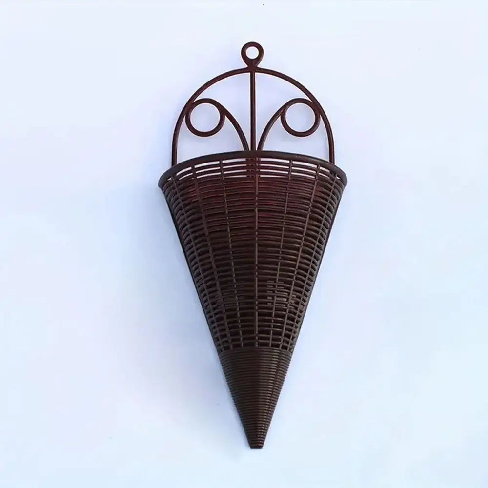Plastic Hanging Flower Basket Fan-Shaped Pattern Durable Art