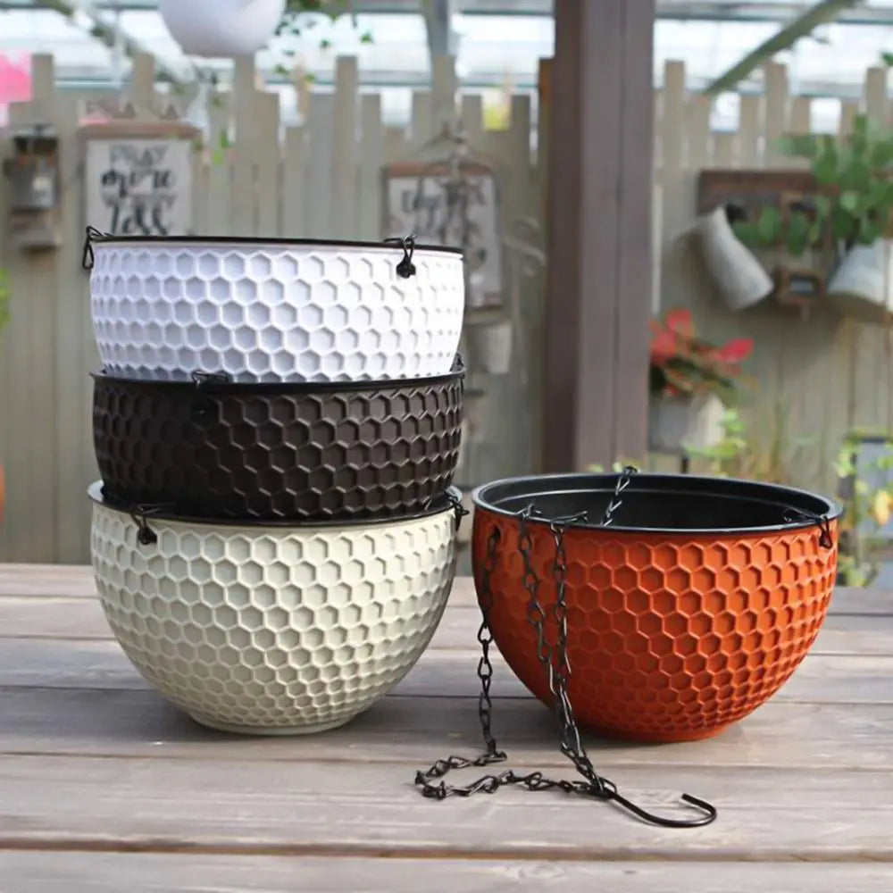 Plastic Imitation Weaving Flower Pot Self Absorbent Outdoor
