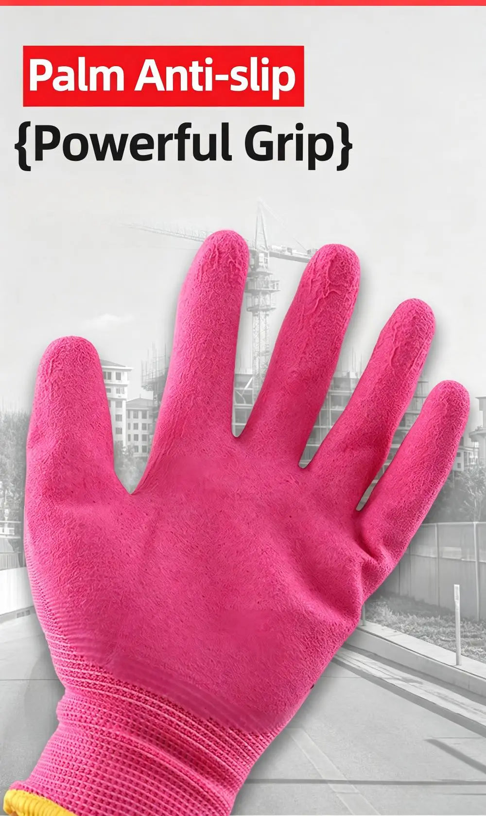 24PCS Safety Work Gloves Non-Slip Seamless Knit