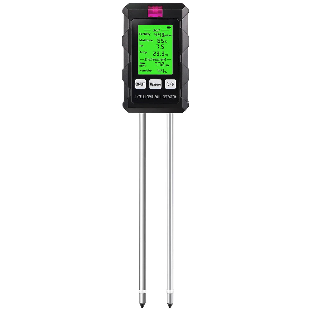 6-in-1 Soil PH Meter Sunlight Ambient Humidity Temp