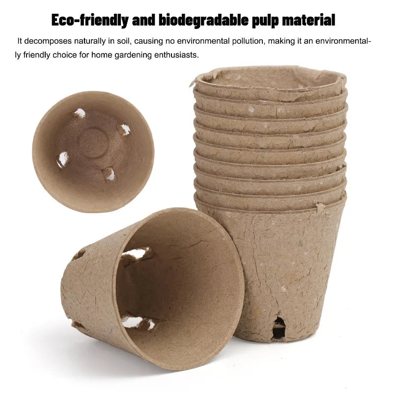 Biodegradable Garden Nursery Pots Pulp Seed Starter