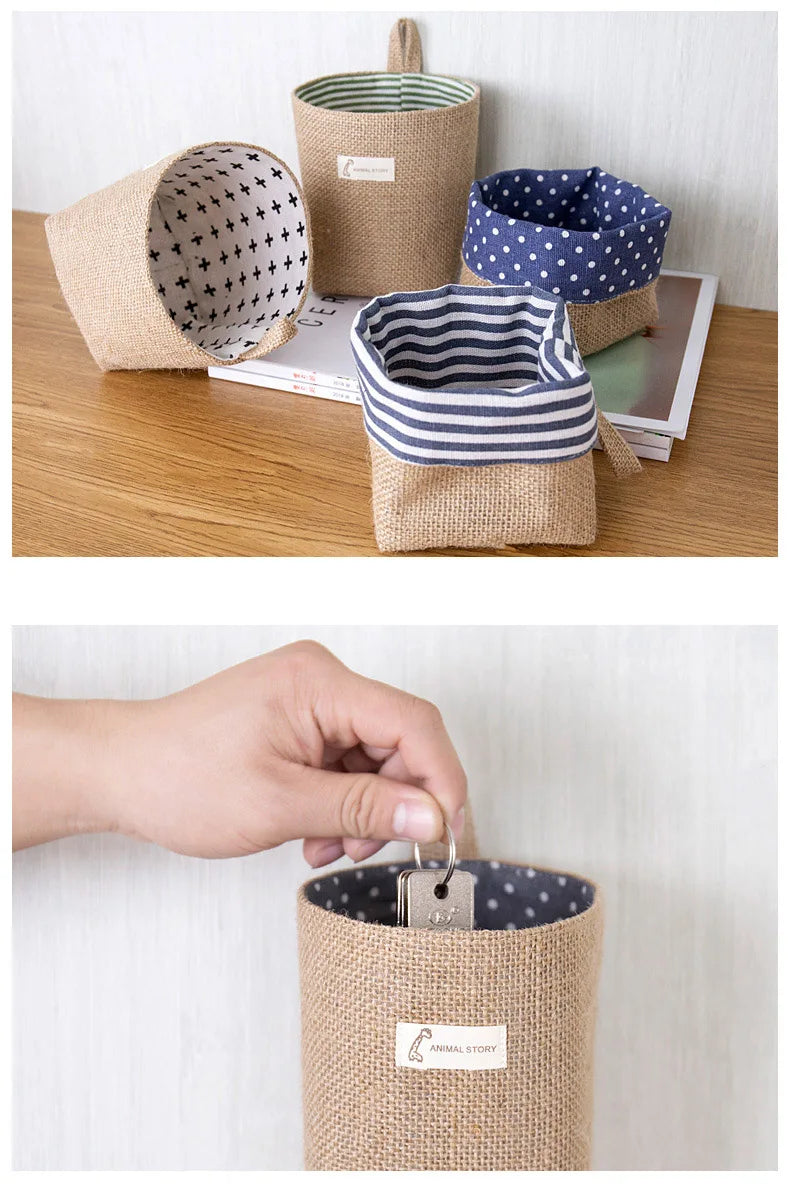 Jute Linen Basket Storage Organizer Jute Basket For