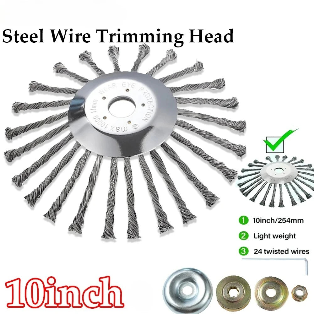 10 Inch Steel Wire Wheel Universal Garden